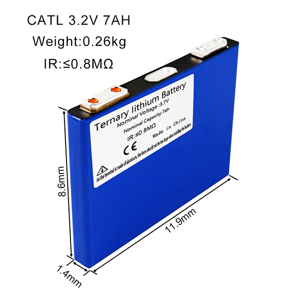 CATL 3.7V 7Ah Lithium ion NMC battery Cells Size Description