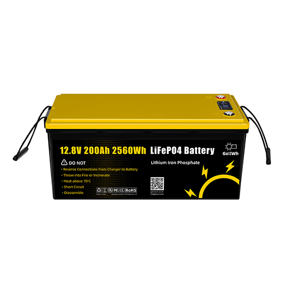 GoKWh 12V 200Ah LiFePO4 Battery Built-in Smart Bluetooth & LCD