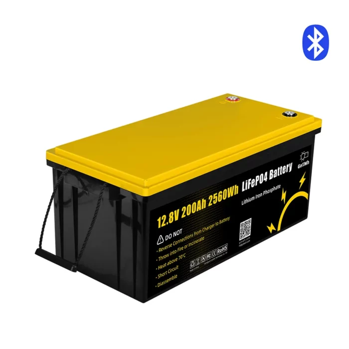 GoKWh 12V 200Ah LiFePO4 Battery Built-in Smart Bluetooth+icon